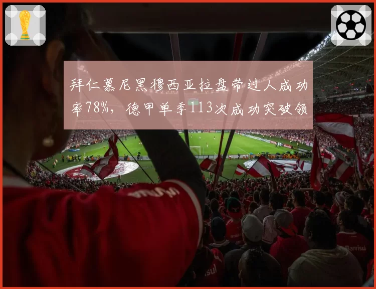 拜仁慕尼黑穆西亚拉盘带过人成功率78%,德甲单季113次成功突破领跑全联赛